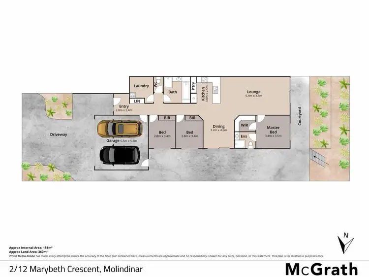 Floorplan of Homely semi-detached listing, 2/12 Marybeth Crescent, Molendinar QLD 4214