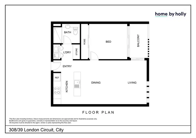 Floorplan of Homely apartment listing, 308/39 London Circuit, City ACT 2601