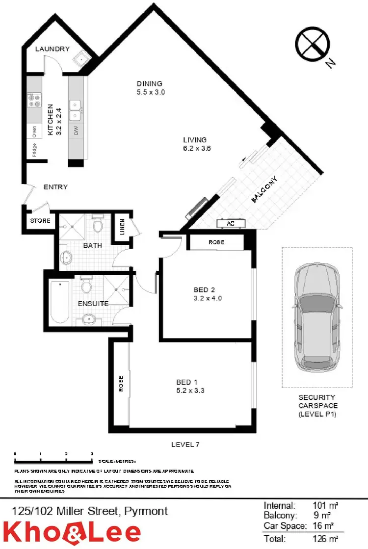 Floorplan of Homely apartment listing, 125/102 Miller Street, Pyrmont NSW 2009