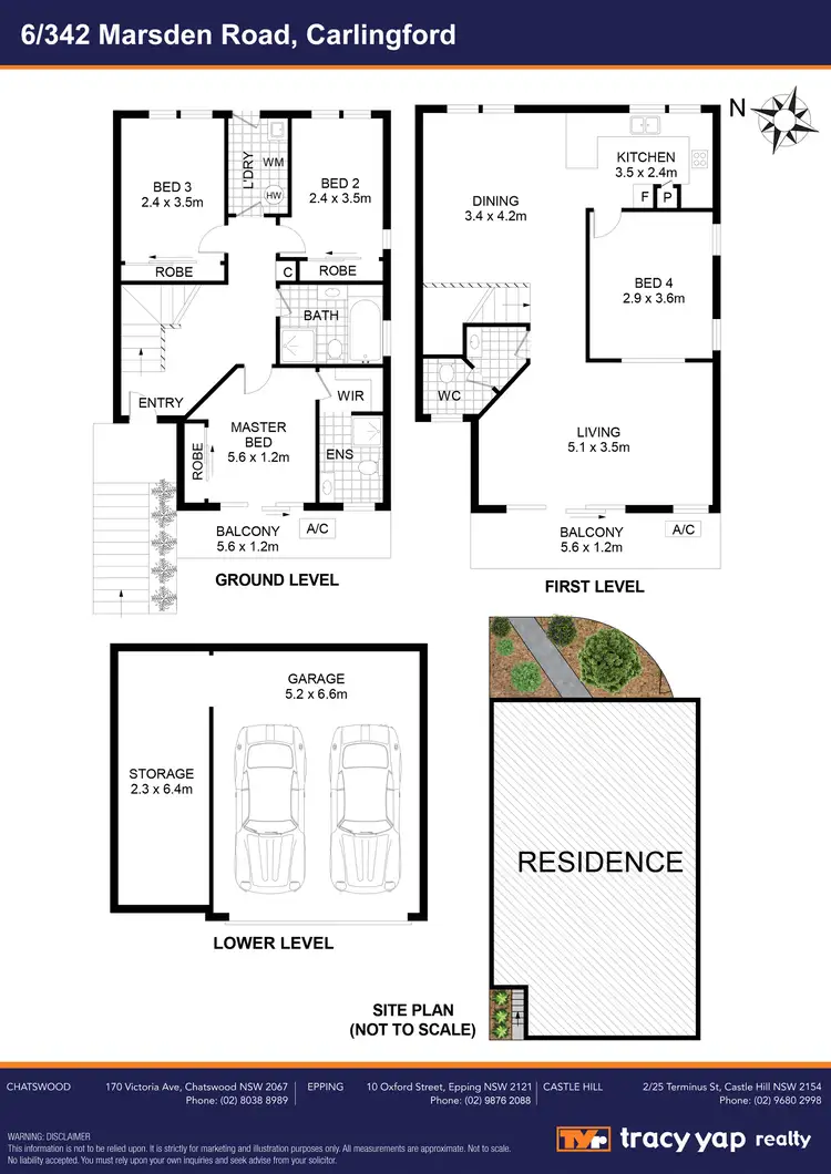 Floorplan of Homely townhouse listing, 6/342 Marsden Road, Carlingford NSW 2118