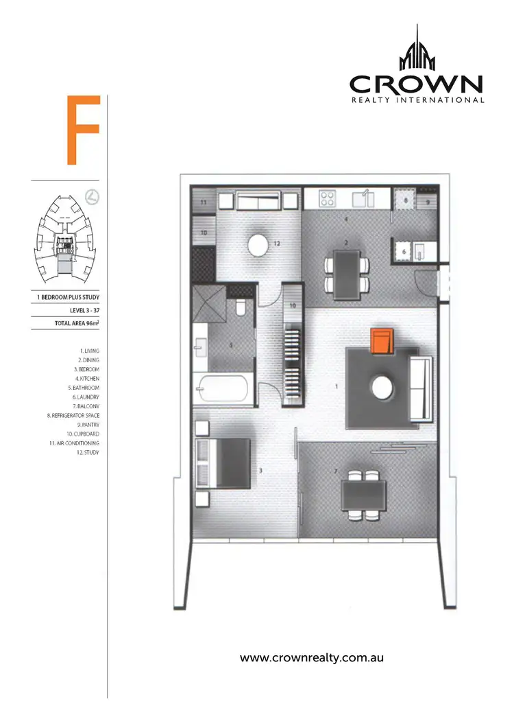 Floorplan of Homely apartment listing, Level 11/1110/9 Hamilton Avenue, Surfers Paradise QLD 4217