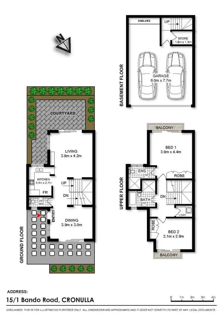 Floorplan of Homely townhouse listing, 15/1 Bando Road, Cronulla NSW 2230