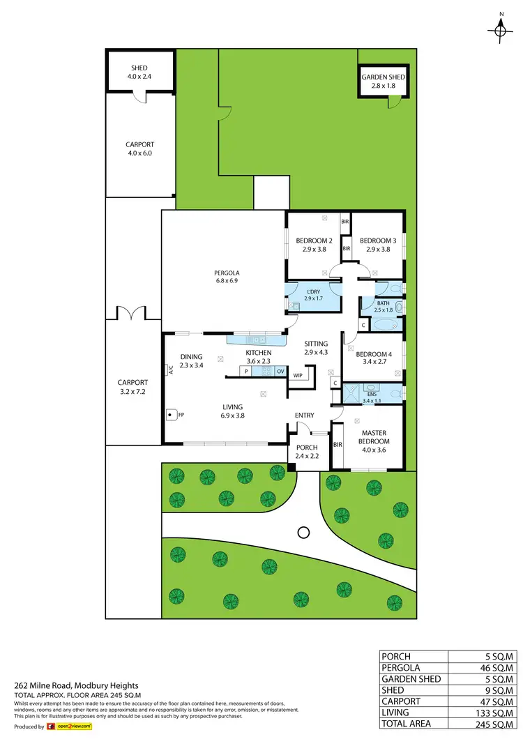 Floorplan of Homely house listing, 262 Milne Road, Modbury Heights SA 5092