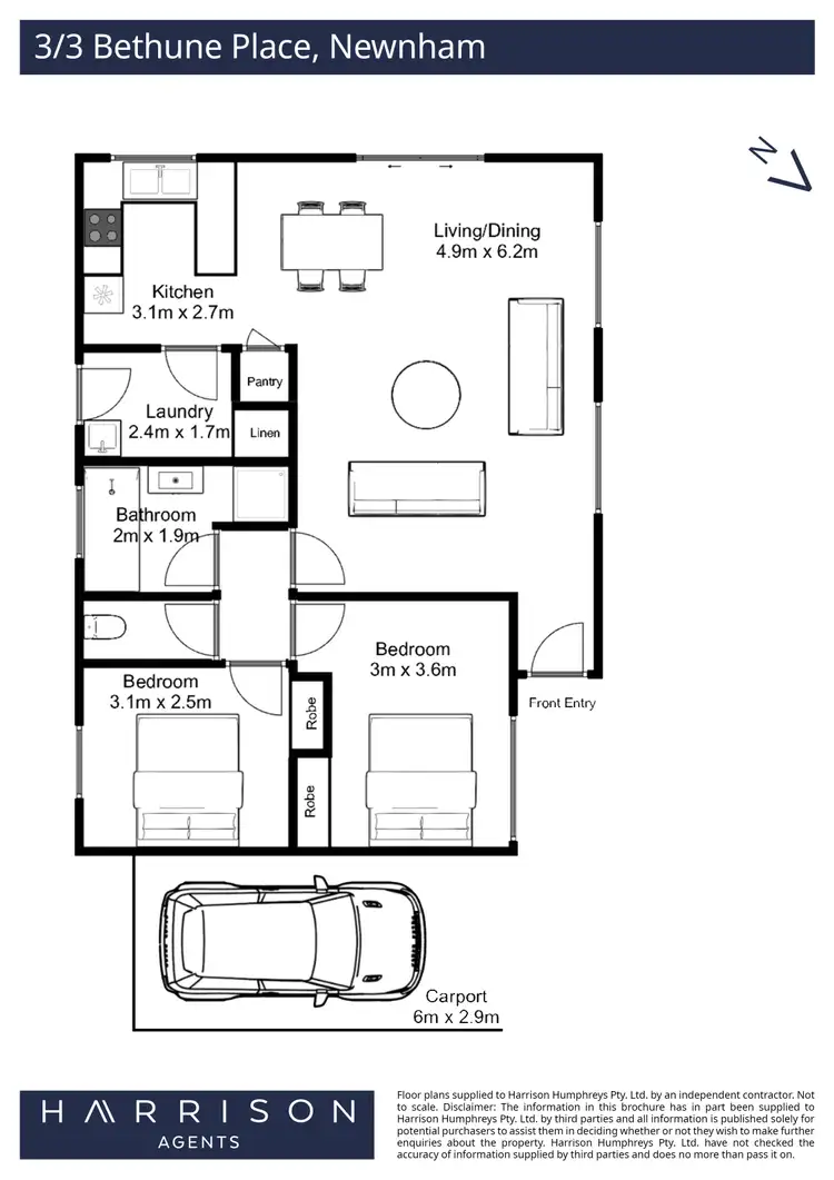 Floorplan of Homely unit listing, 3/3 Bethune Place, Newnham TAS 7248