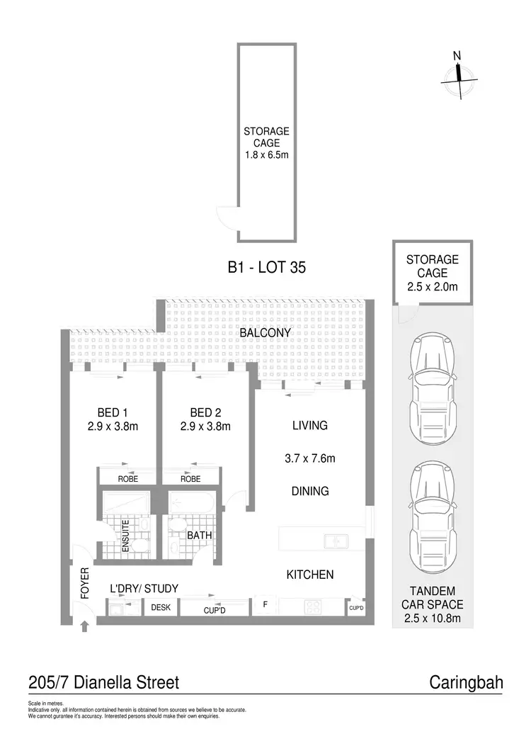 Floorplan of Homely apartment listing, 205/7 Dianella Street, Caringbah NSW 2229