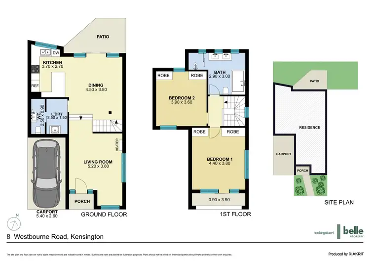 Floorplan of Homely townhouse listing, 8 Westbourne Road, Kensington VIC 3031