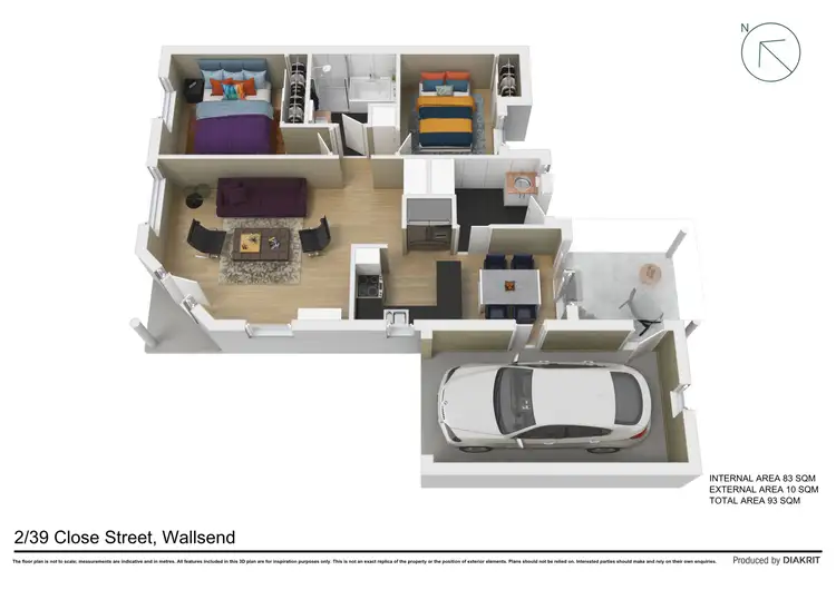 Floorplan of Homely unit listing, 2/39 Close Street, Wallsend NSW 2287