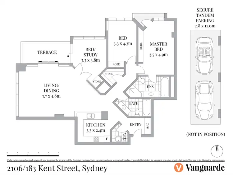 Floorplan of Homely apartment listing, 2106/183 Kent Street, Sydney NSW 2000