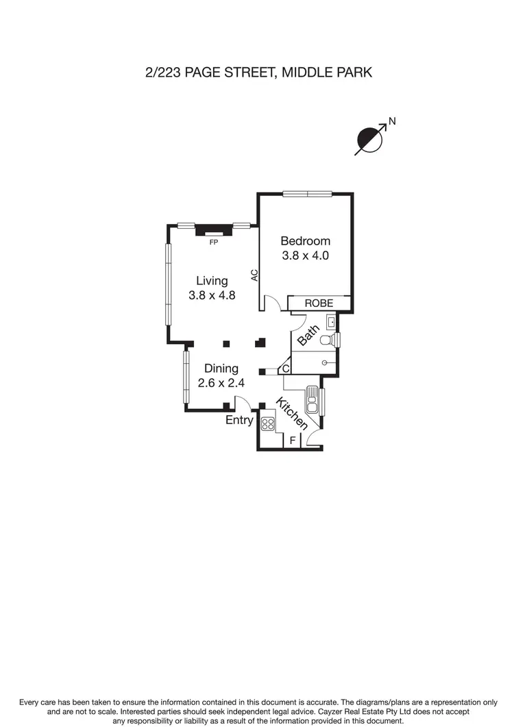 Floorplan of Homely apartment listing, 2/223 Page Street, Middle Park VIC 3206