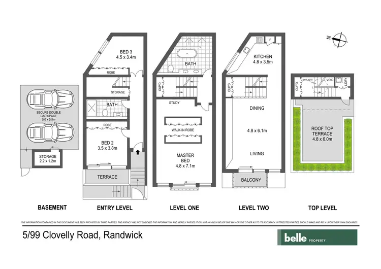 Floorplan of Homely townhouse listing, 5/99 Clovelly Road, Randwick NSW 2031