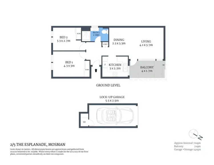 Floorplan of Homely apartment listing, 2/5 The Esplanade, Mosman NSW 2088