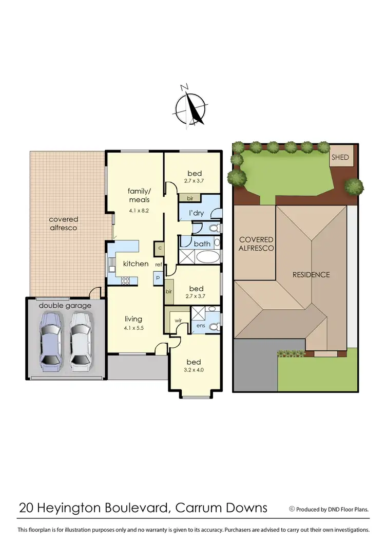 Floorplan of Homely house listing, 20 Heyington Boulevard, Carrum Downs VIC 3201