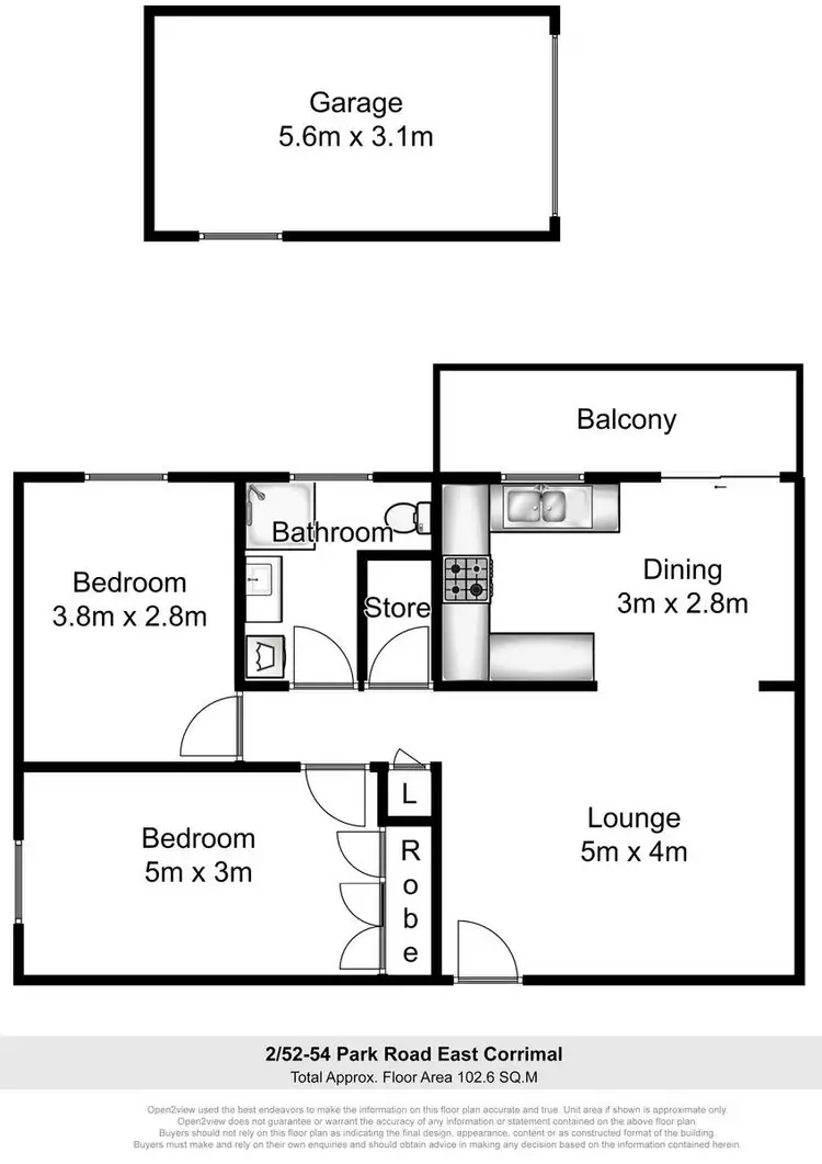 Floorplan of Homely unit listing, 2/52-54 Park Road, East Corrimal NSW 2518
