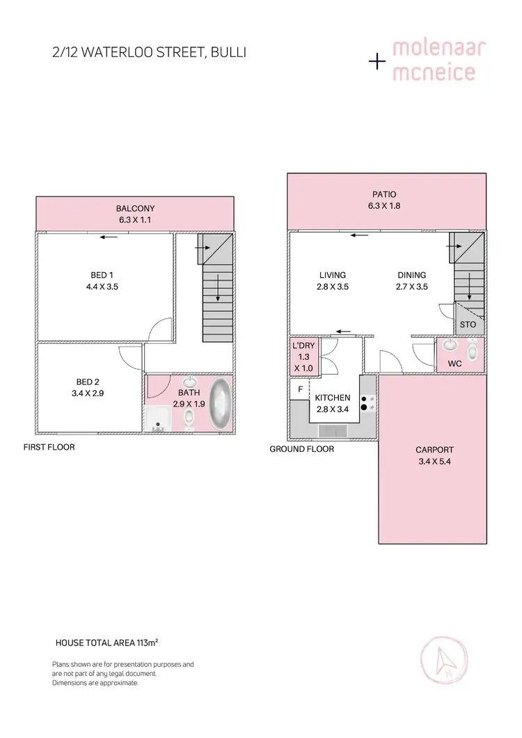 Floorplan of Homely townhouse listing, 2/12 Waterloo Street, Bulli NSW 2516