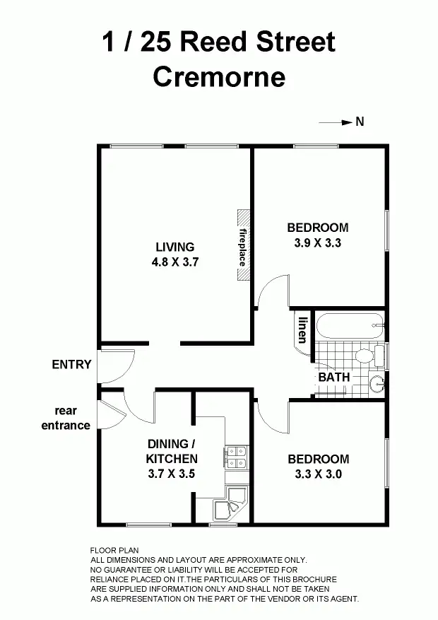 Floorplan of Homely apartment listing, 1/25 Reed Street, Cremorne NSW 2090