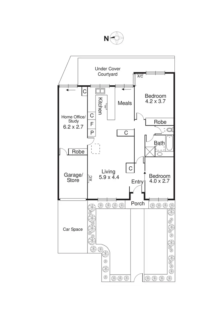Floorplan of Homely unit listing, 1/858 Hampton Street, Brighton VIC 3186