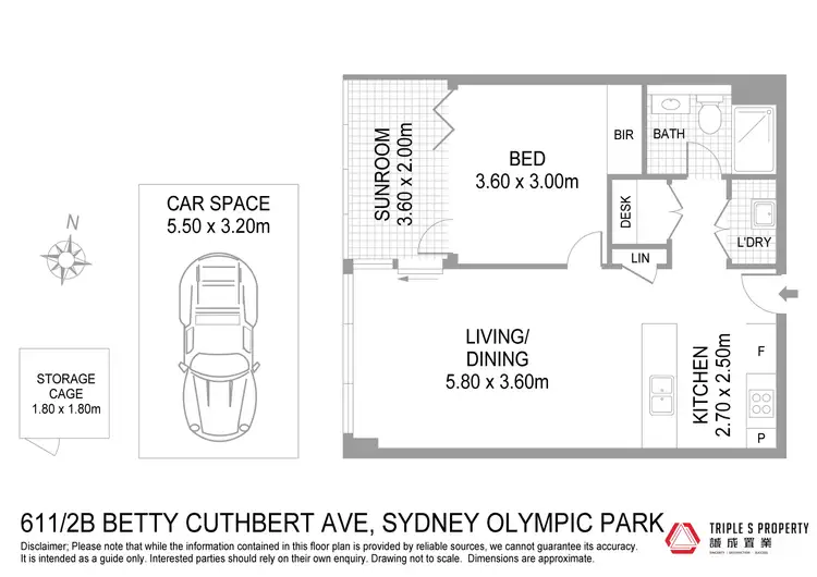 Floorplan of Homely apartment listing, 611/2 Betty Cuthbert Avenue, Sydney Olympic Park NSW 2127