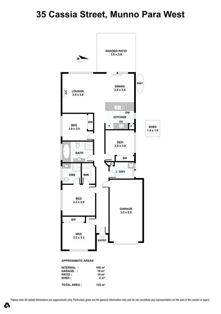 Floorplan of Homely house listing, 35 Cassia Street, Munno Para West SA 5115