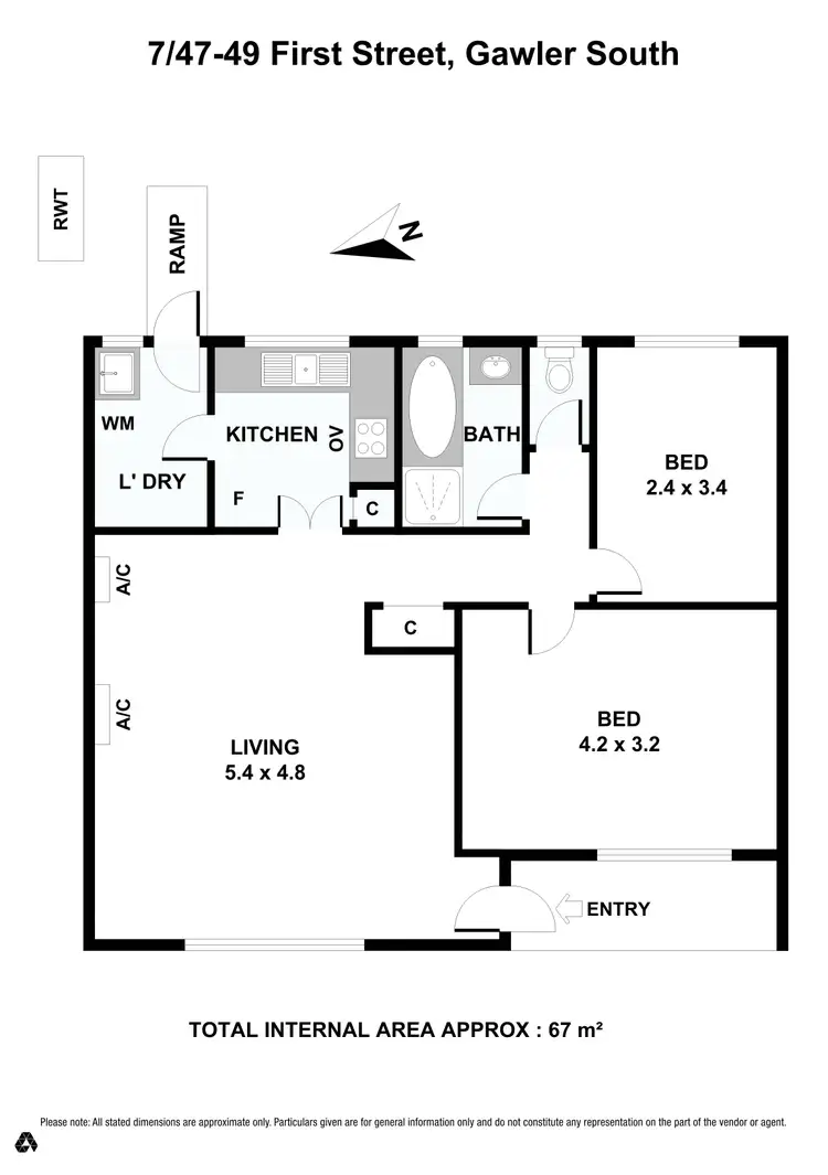 Floorplan of Homely unit listing, 7/47-49 First Street, Gawler South SA 5118