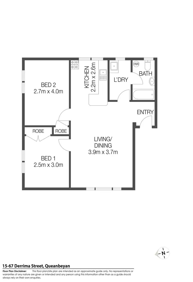 Floorplan of Homely unit listing, 15/67 Derrima Road, Queanbeyan NSW 2620