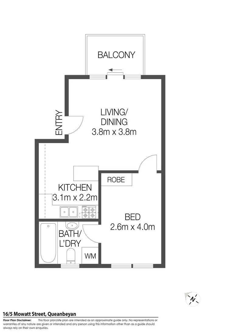 Floorplan of Homely unit listing, 16/5 Mowatt Street, Queanbeyan NSW 2620