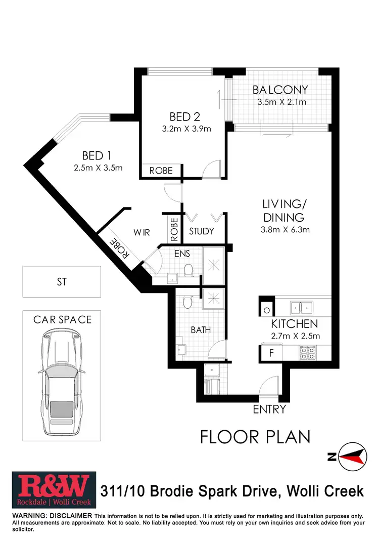 Floorplan of Homely apartment listing, 311/10 Brodie Spark Drive, Wolli Creek NSW 2205