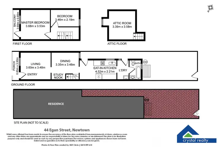 Floorplan of Homely terrace listing, 44 Egan Street, Newtown NSW 2042