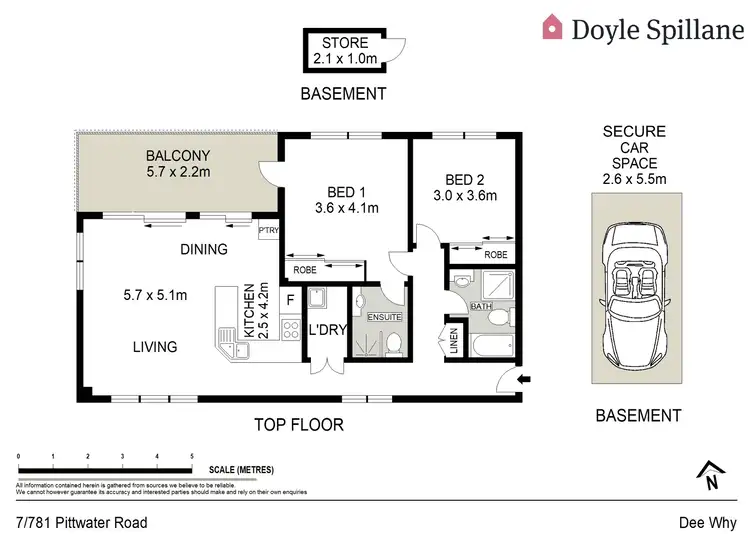 Floorplan of Homely apartment listing, 7/781 Pittwater Road, Dee Why NSW 2099