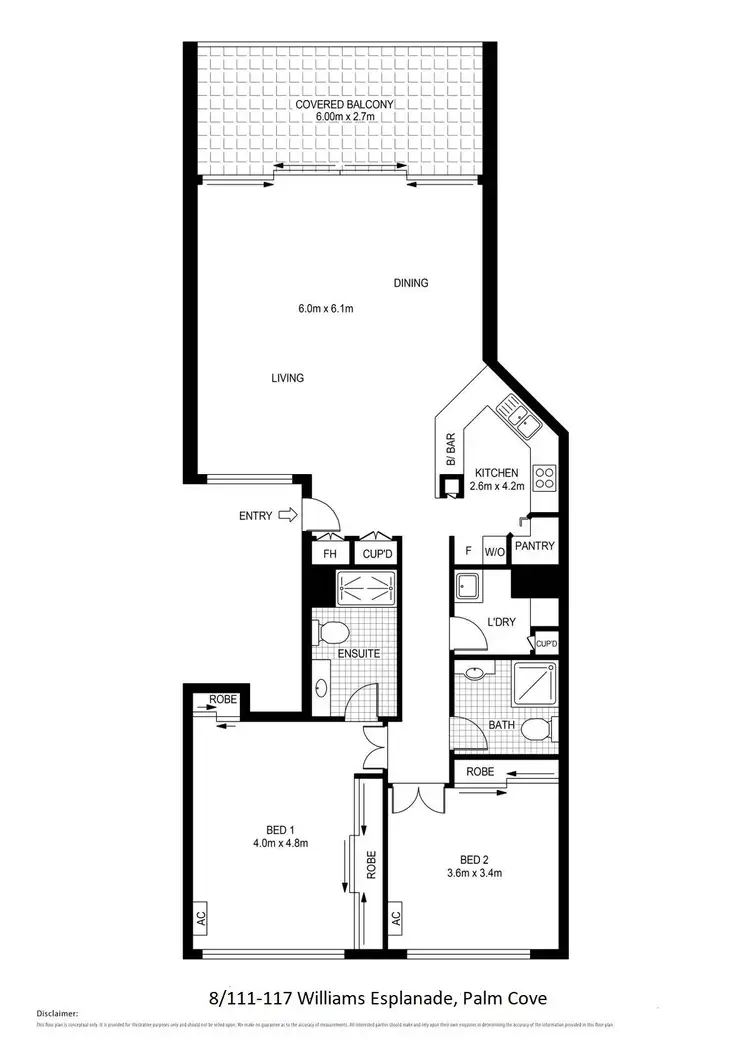 Floorplan of Homely apartment listing, 8/111-117 Williams Esplanade, Palm Cove QLD 4879