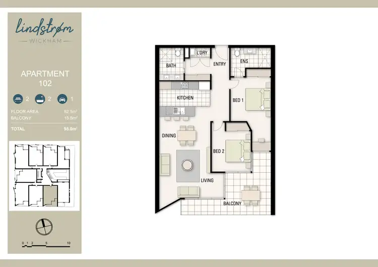 Floorplan of Homely apartment listing, 102/9 Union Street, Wickham NSW 2293