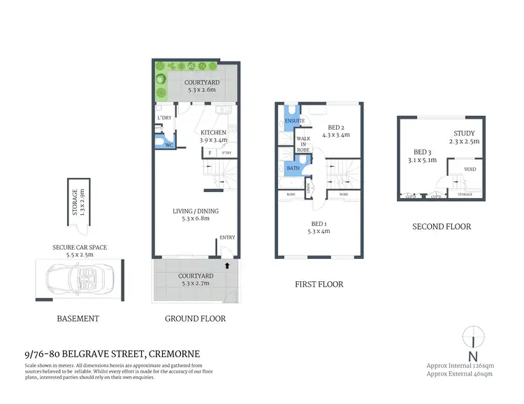 Floorplan of Homely townhouse listing, 9/76-80 Belgrave Street, Cremorne NSW 2090