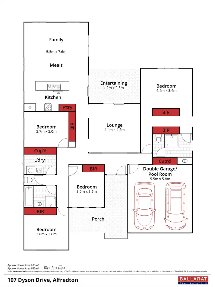 Floorplan of Homely house listing, 107 Dyson Drive, Alfredton VIC 3350