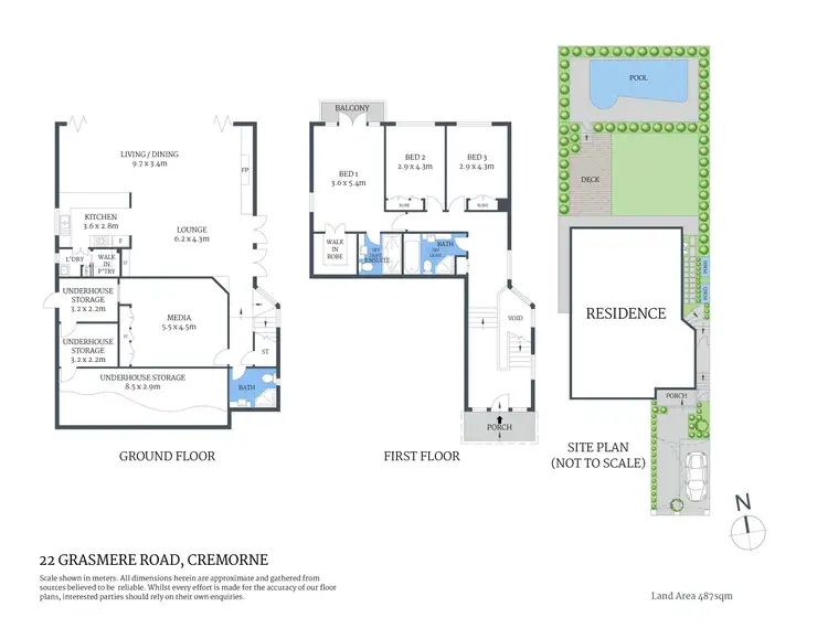 Floorplan of Homely semi-detached listing, 22 Grasmere Road, Cremorne NSW 2090