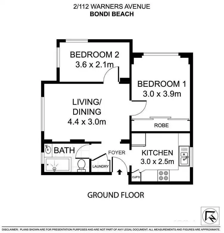 Floorplan of Homely apartment listing, 2/112 Warners Avenue, Bondi Beach NSW 2026