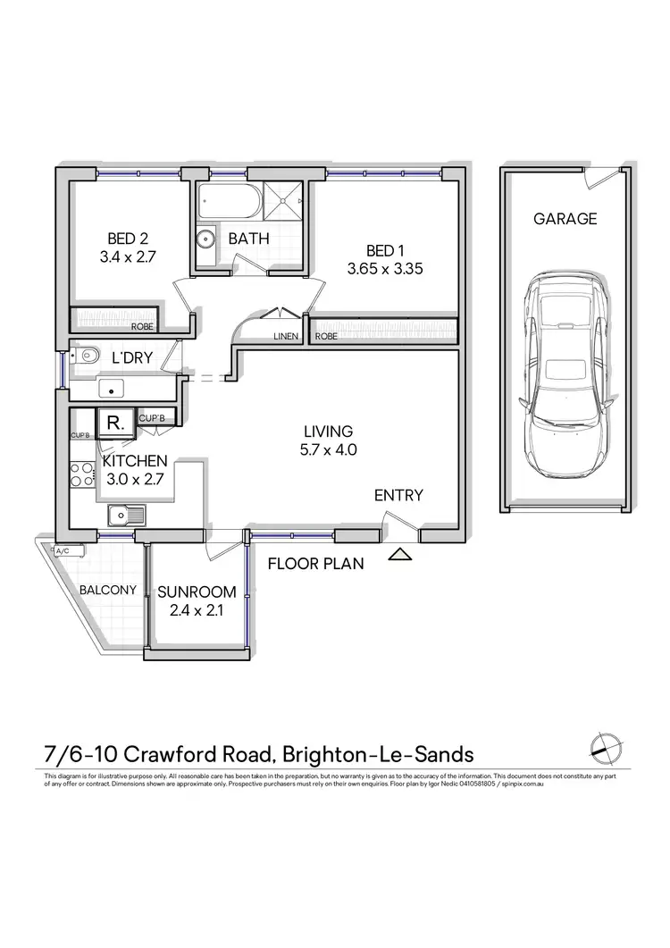 Floorplan of Homely apartment listing, 7/6 Crawford Road, Brighton-Le-Sands NSW 2216