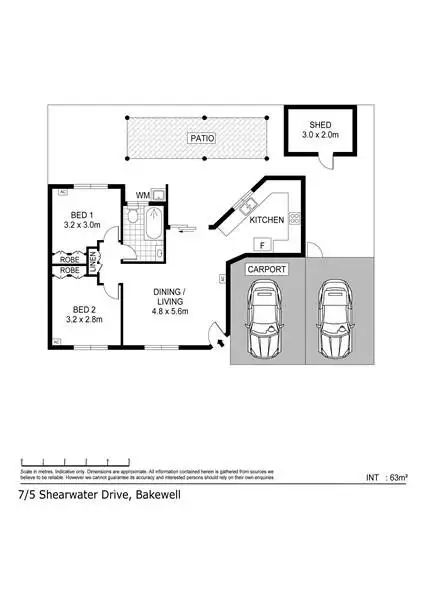 Floorplan of Homely unit listing, 7/5 Shearwater Drive, Bakewell NT 832
