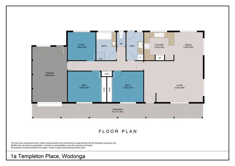 Floorplan of Homely townhouse listing, 1/1a Templeton Place, Wodonga VIC 3690