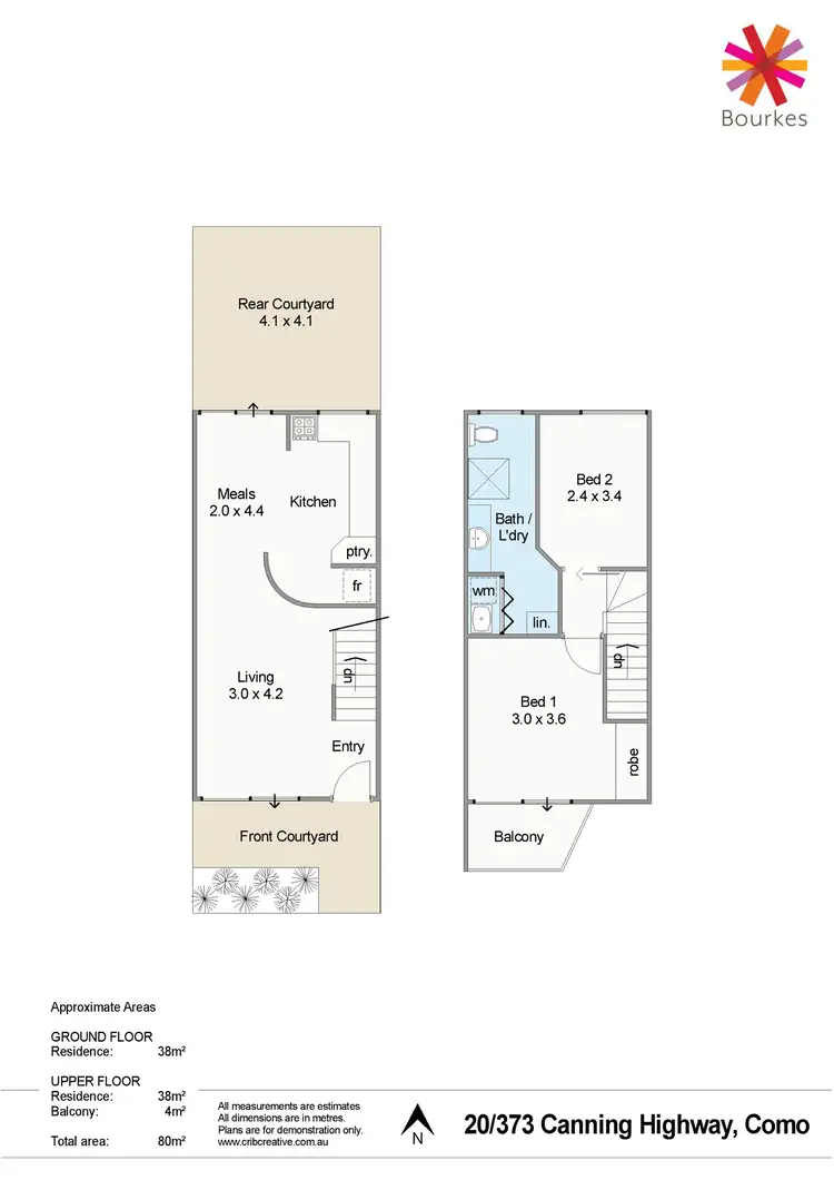 Floorplan of Homely townhouse listing, 20/373 Canning Highway, Como WA 6152