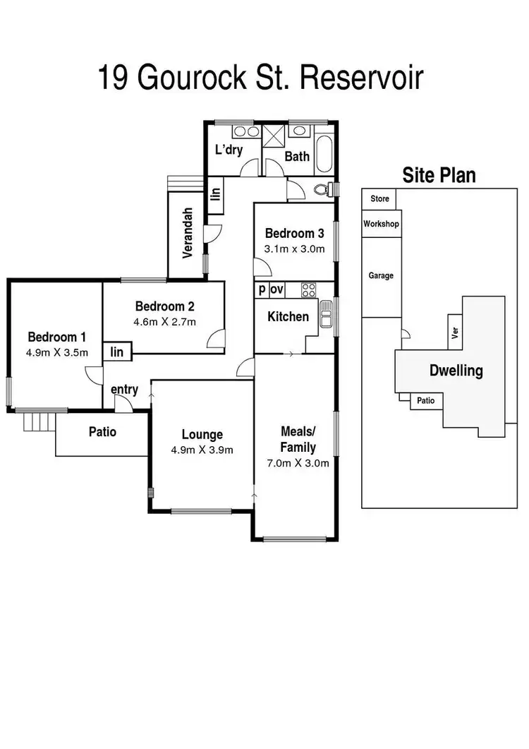 Floorplan of Homely house listing, 19 Gourock Street, Reservoir VIC 3073