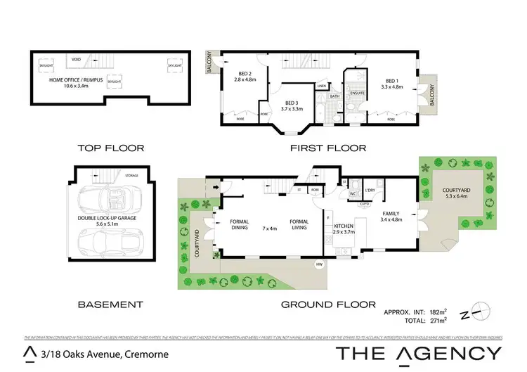 Floorplan of Homely townhouse listing, 3/18 Oaks Avenue, Cremorne NSW 2090