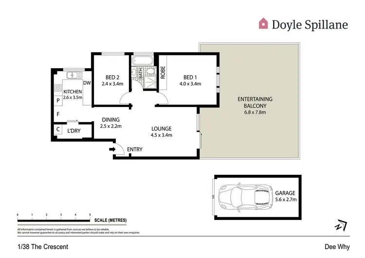 Floorplan of Homely apartment listing, 1/38 The Crescent, Dee Why NSW 2099