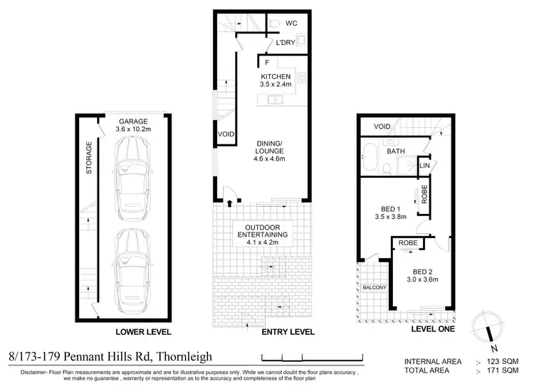 Floorplan of Homely townhouse listing, 8/173-179 Pennant Hills Road, Thornleigh NSW 2120