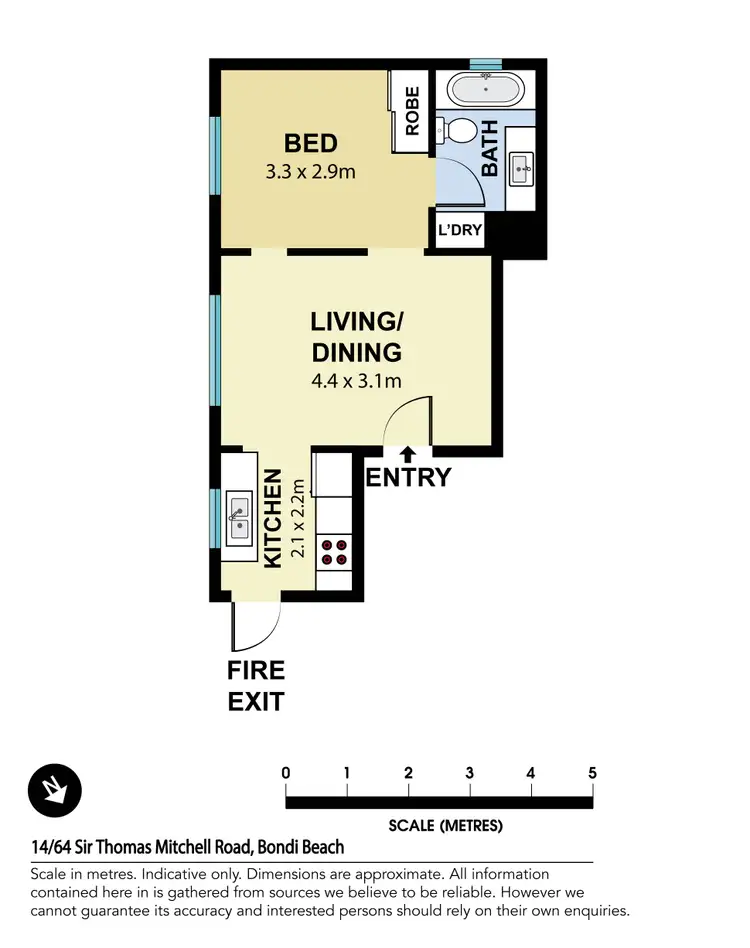 Floorplan of Homely apartment listing, 14/64 Sir Thomas Mitchell Road, Bondi Beach NSW 2026