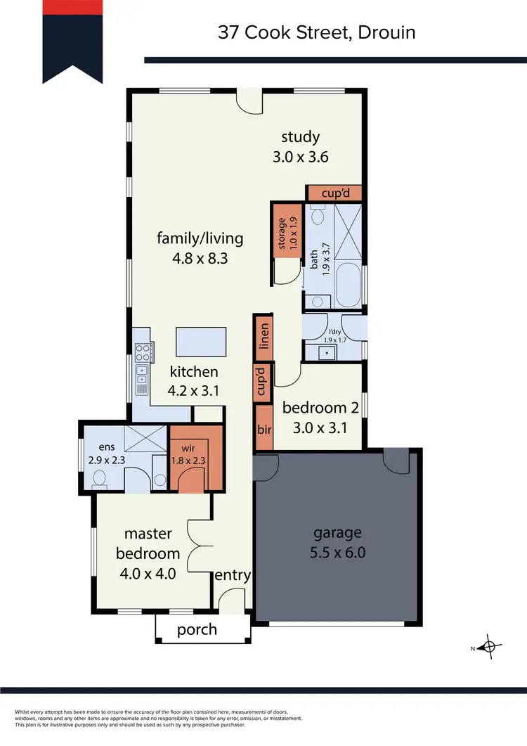 Floorplan of Homely house listing, 37 Cook Street, Drouin VIC 3818
