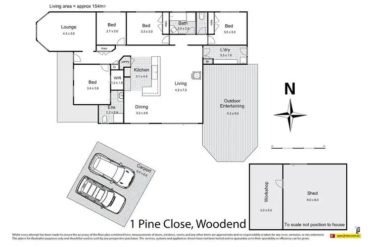 Floorplan of Homely house listing, 1 Pine Close, Woodend VIC 3442
