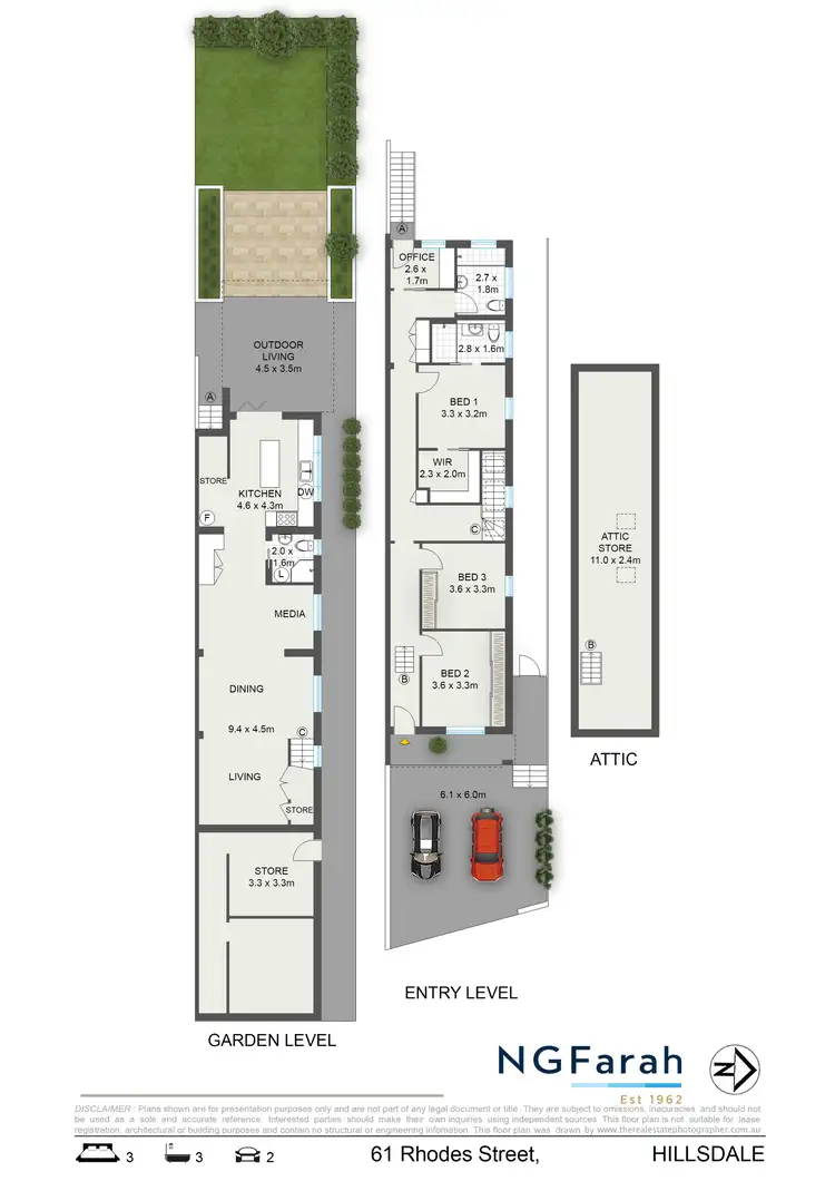 Floorplan of Homely semi-detached listing, 61 Rhodes Street, Hillsdale NSW 2036