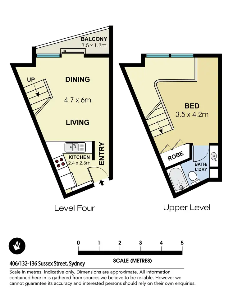 Floorplan of Homely apartment listing, 406/132-136 Sussex Street, Sydney NSW 2000
