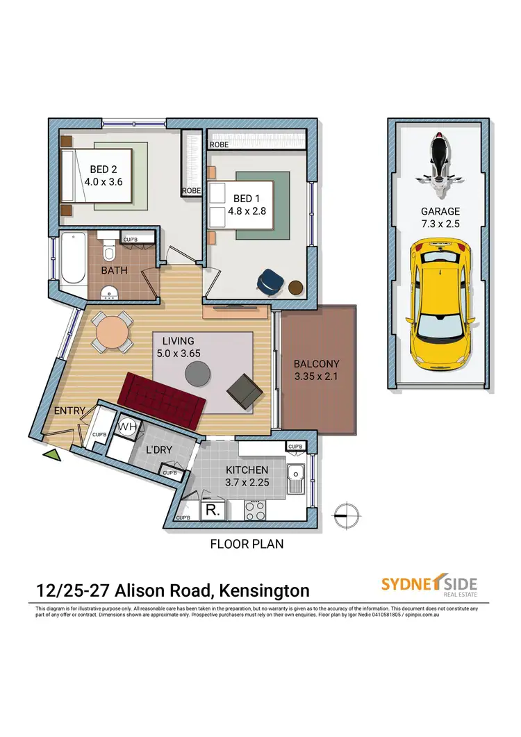 Floorplan of Homely apartment listing, 12/25-27 Alison Road, Kensington NSW 2033