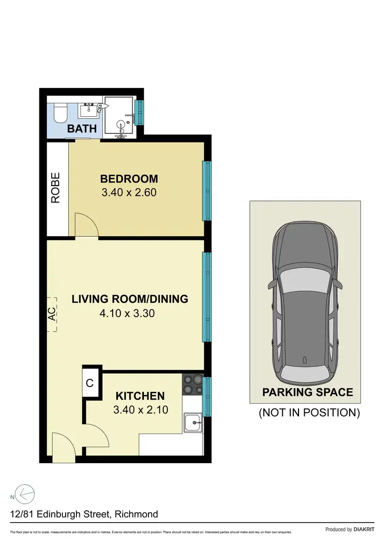 Floorplan of Homely apartment listing, 12/81 Edinburgh Street, Richmond VIC 3121