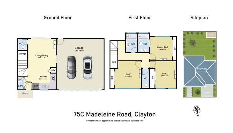 Floorplan of Homely townhouse listing, 75C Madeleine Road, Clayton VIC 3168